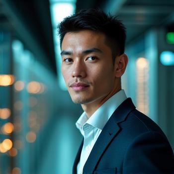 Portrait of Mr. Alistair Finch, Co-founder and Chief Technology Officer of Veridian Bloom, a meticulous and forward-thinking technologist.