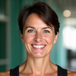 Anna Davies, a certified strength and conditioning coach, smiling professionally.