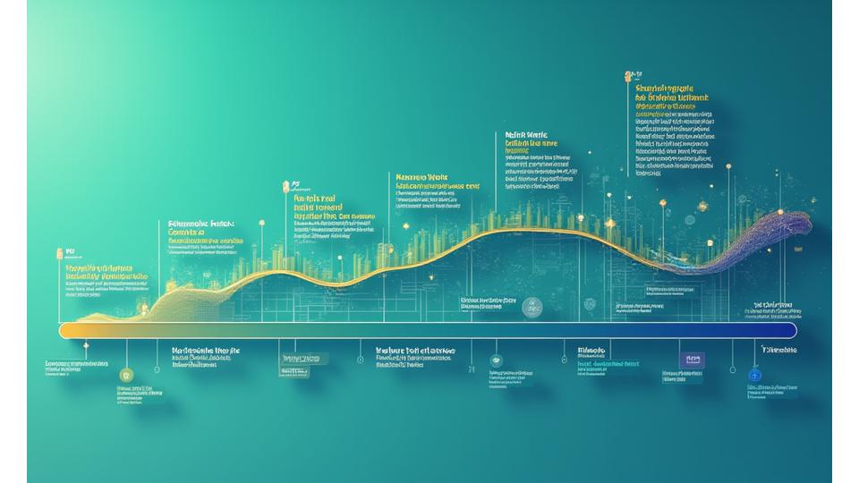 A visual timeline representing the evolution of personalized health recommendations, showcasing how AI adapts strategies based on user's progress graphs and changing lifestyle inputs, with smart ring data flowing into an evolving plan.